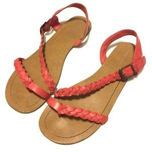 Coral Braided Flat Sandal